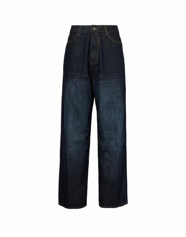 I-CHW01085 I-XL Colussus Enezikhwama ezinhlanu ezinemilenze ebanzi amajean e-denim aphakeme