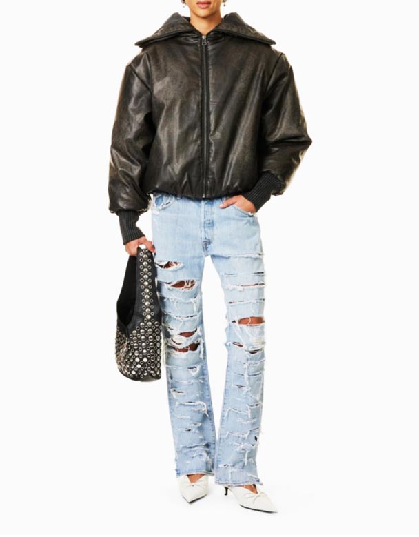 I-Chw01093 i-Thrasher i-denim jeans eqondile eqondile ephakathi nendawo