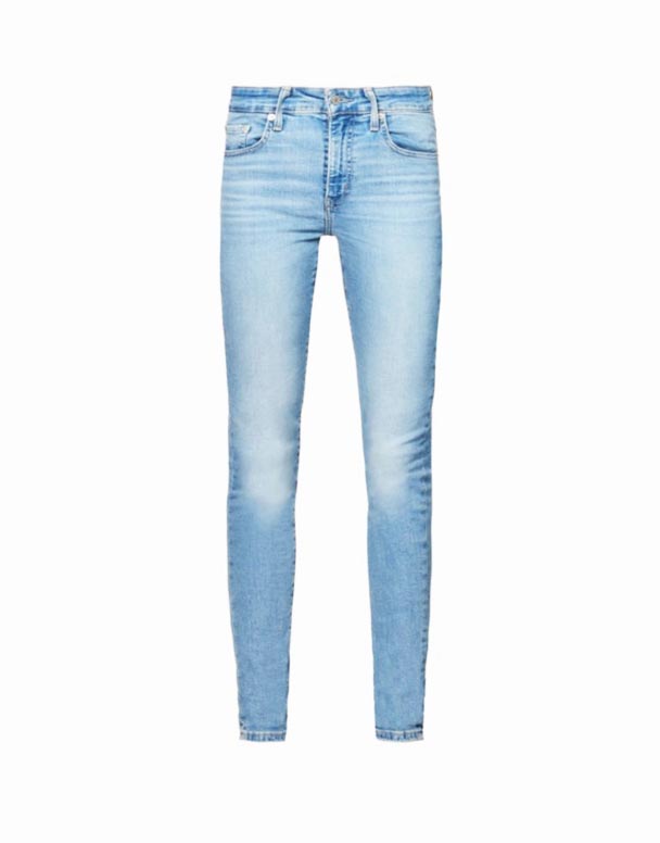 CHV01118 721 kontrastlı tikiş və yüksək uyğunluqla daralmış uzanan jeans