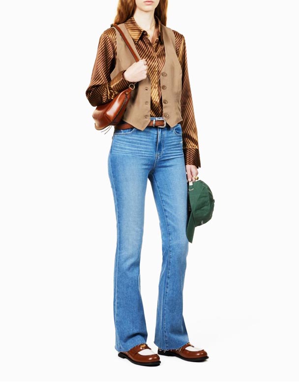 CHW01251 Laurel Canyon bootcut mataas na pagtaas ng kahabaan-maong maong