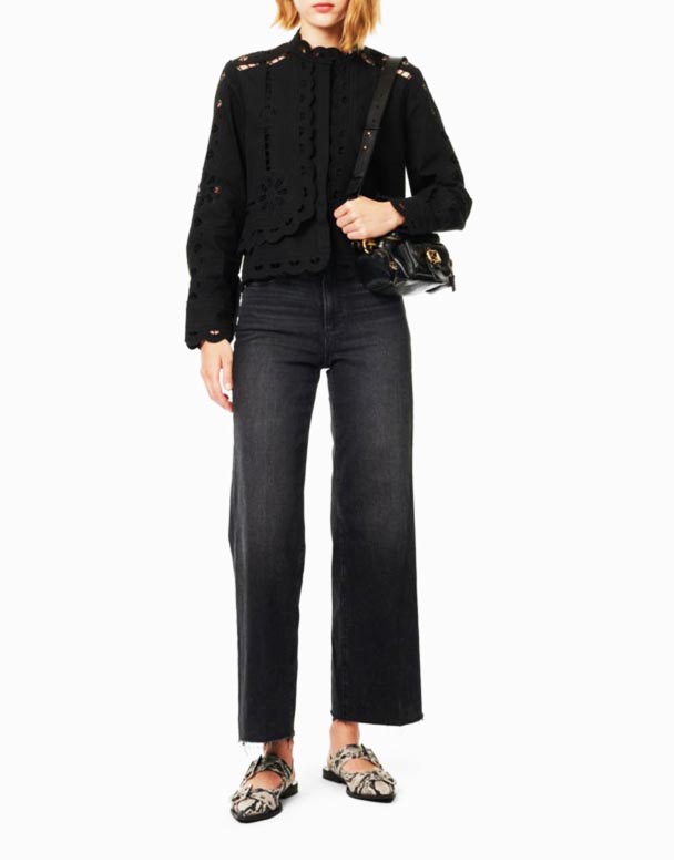 CHW01298 Anessa 31" Gewäsch Jeans mat engem breede Been an héijer Héicht vun enger Denim Mëschung