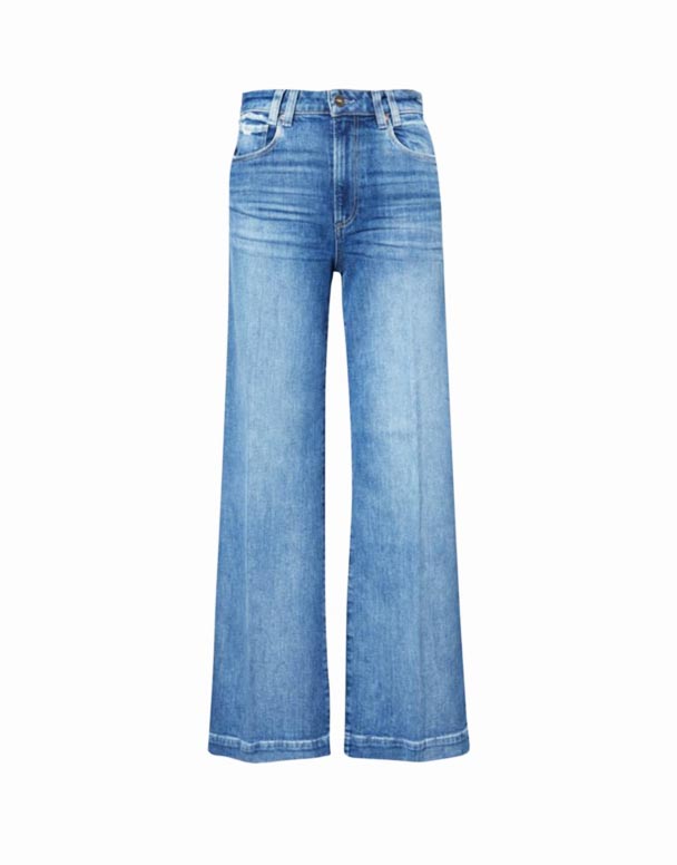 Harper Hár-Rísa Breiður-Fótur Teygja-Denim Gallabuxur