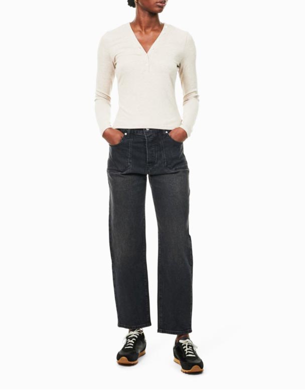 CHW01327 Alexis high-rise barrel - leg stretch-maong maong