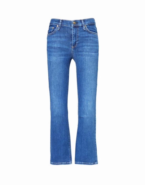 01356 Epísk Peyton meðalhækkun stígvél-fótur ökklateygja-denim gallabuxur