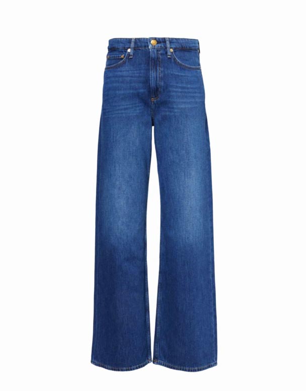 01361 Logan breiður-fótur meðal-rísa denim gallabuxur