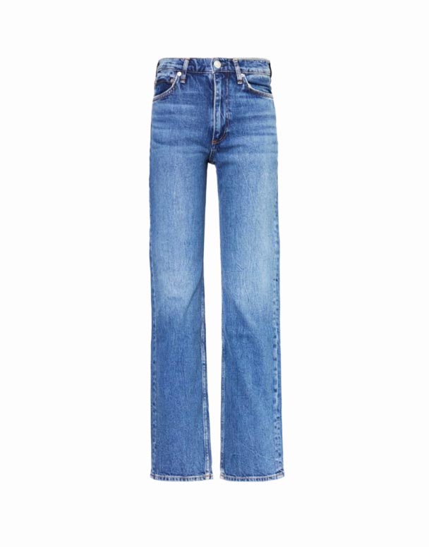 G01370-denim gallabuxur með beinum fótum