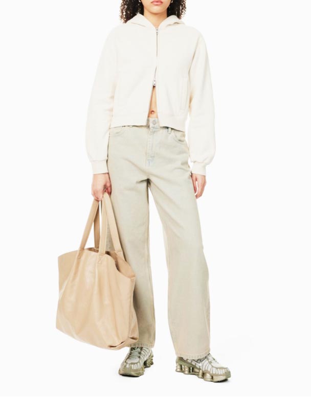 CHV01392 gamintojas-pleistras penkių kišenių balionas-kojos aukštybinių Denim-Blend džinsai