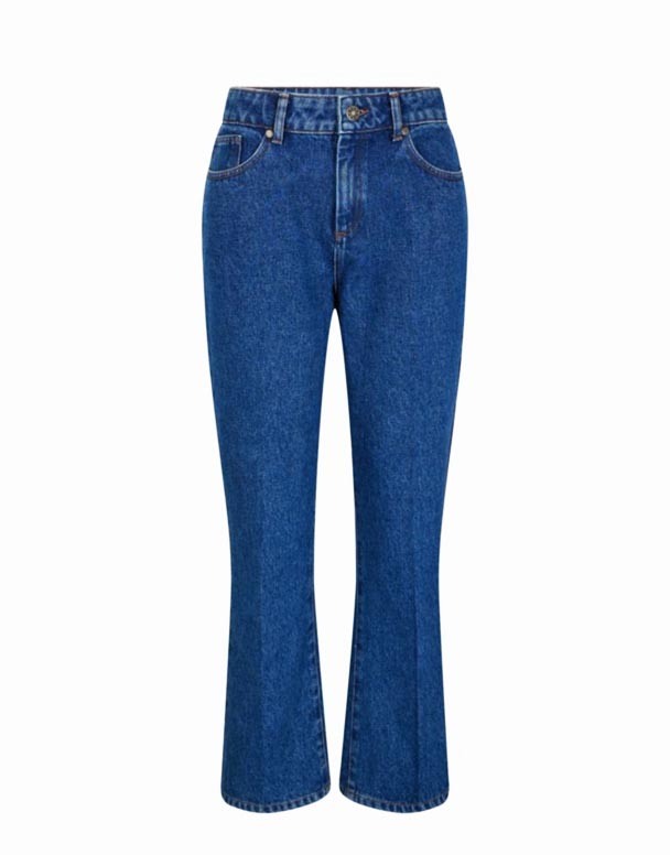 Chw01442 Francisco contrast-stitch straight-leg high-rise τζιν